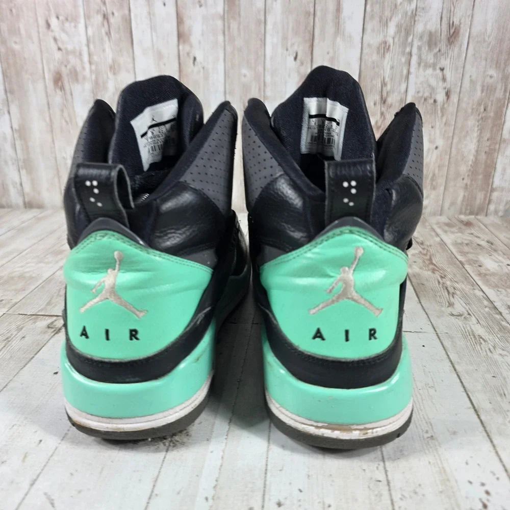 Jordan Flight 45 High Green Glow Black Cement Grey 384519-015 Mens 9